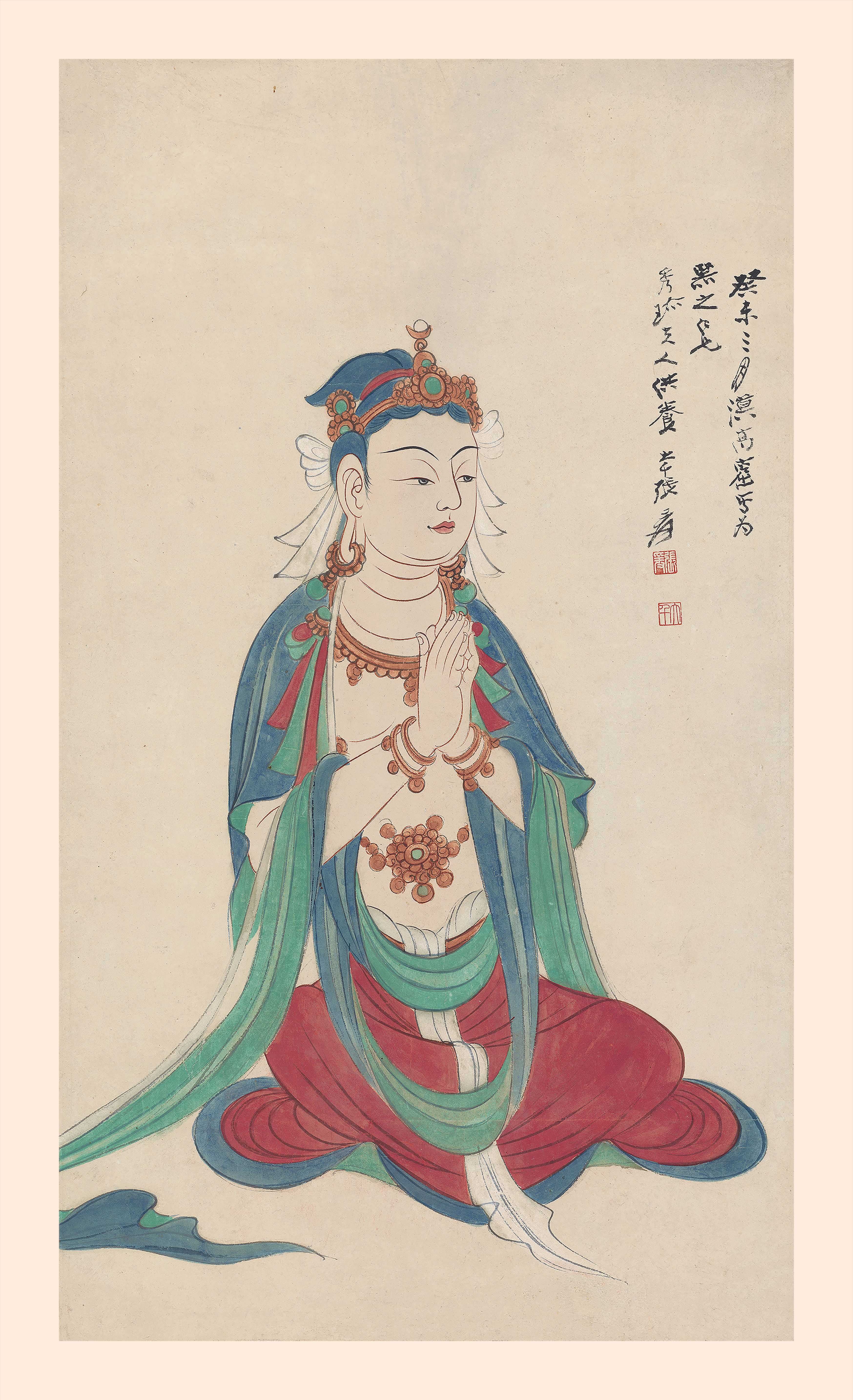 Tọa Tượng Bồ Tát Quan Âm Đồ