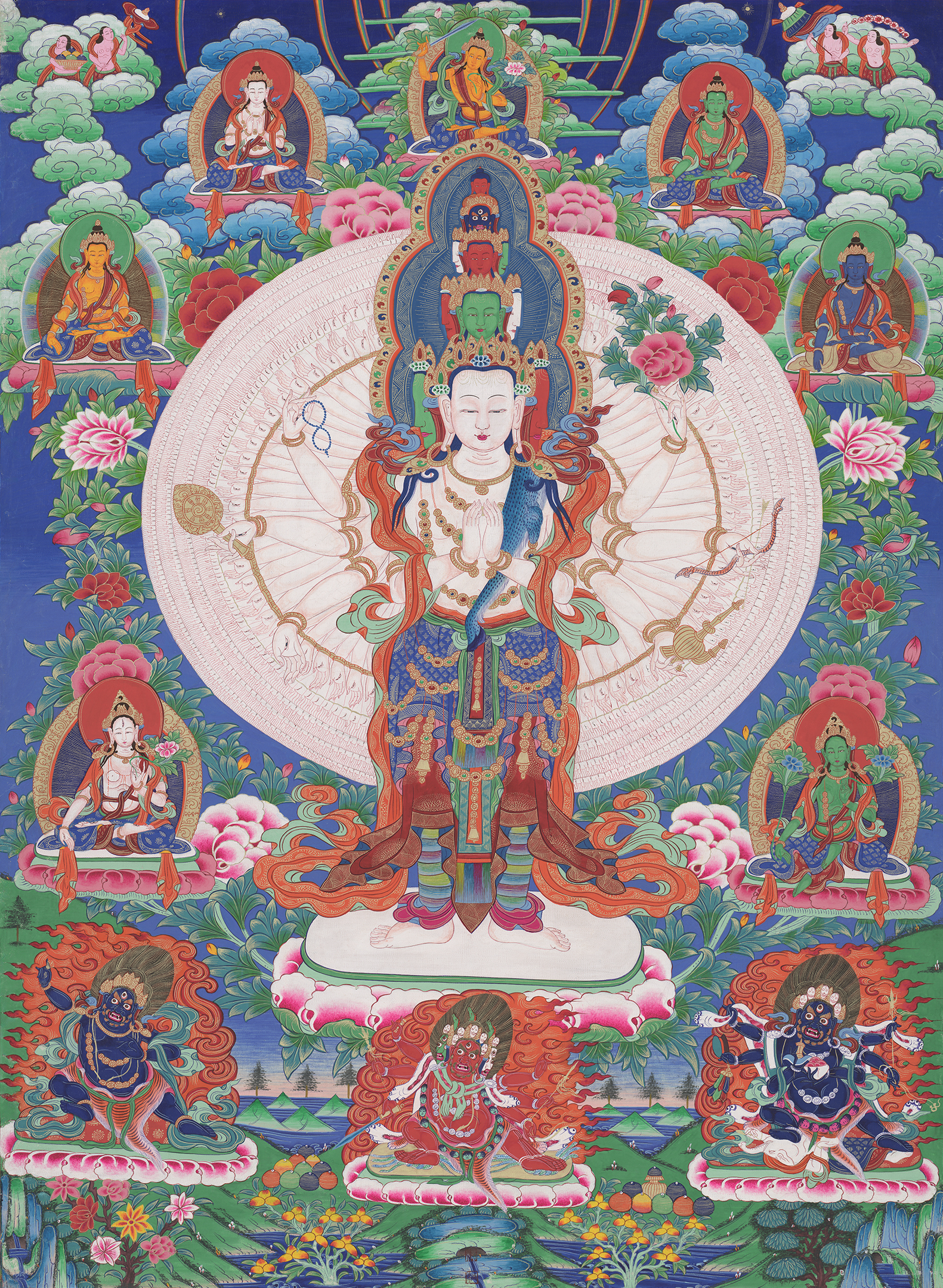 Quan Thế Âm Thiên Thủ Thiên Nhãn – Mandala Chư Phật & Hộ Pháp
