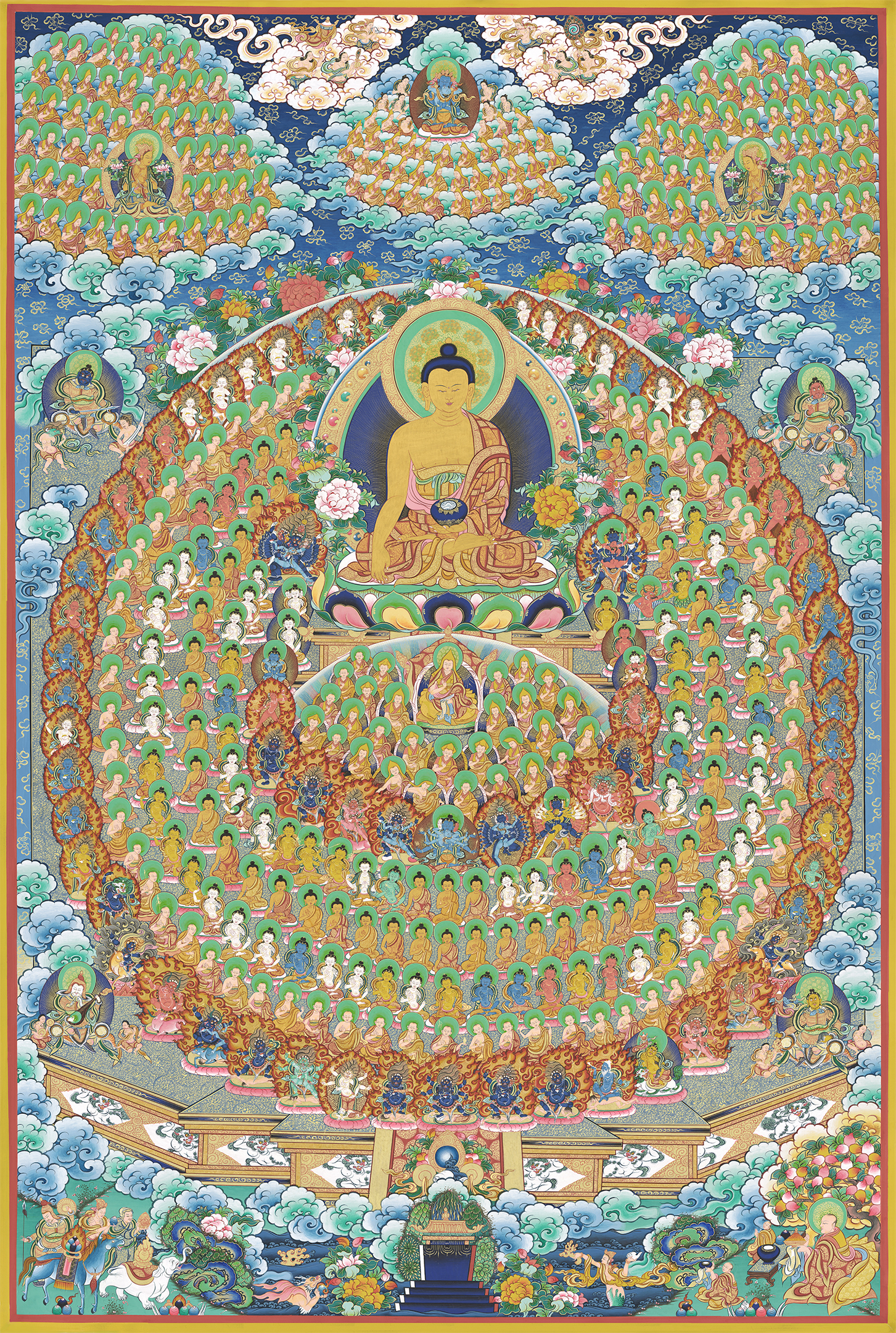 Thangka Đức Phật Thích Ca Mâu Ni và Hội chúng Vạn Phật